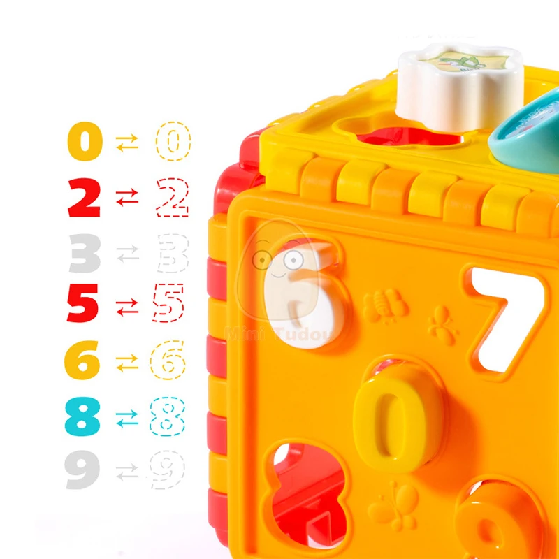 Montessori Game Baby Activity Cube Shape Match Sorter Box Color Number Clock Math Kit Educational Interactive Toys For Kids Gift | Игрушки и