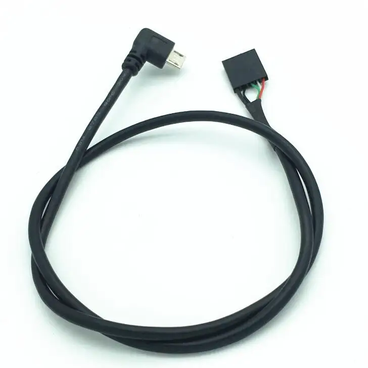 50 см usb micro 5P Male 90 под прямым углом к 1x 5Pin Female 2 54 USB header материнская плата