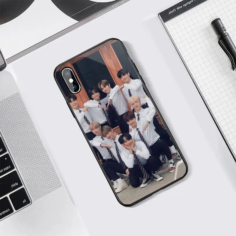 

kpop Stray Kids pattern case for airpods Phone Case Tempered glass For iphone 5C 6 6S 7 8 plus X XS XR 11 PRO MAX