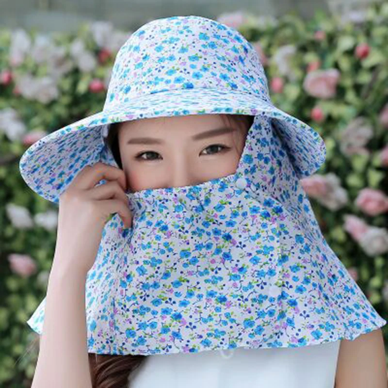 Женская летняя камуфляжная шляпка от солнца Пляжная с широкими полями и большим