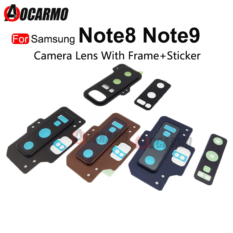 For Samsung Galaxy Note 8 9 Note8 Note9 Rear Camera Glass Lens With Back Cover Frame Holder and Sticker Replacement Part | Мобильные