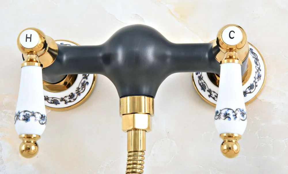 Роскошный золотой цвет латунный черный масло втирают Бронзовый Настенный Ванная