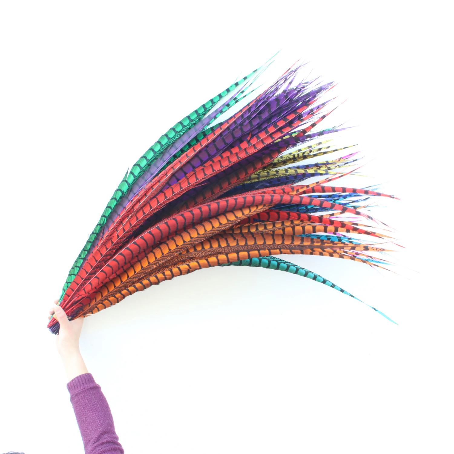 Plumas de cola de fais&aacute;n para manualidades, 20-100 piezas, 80-90CM, 32-36 pulgadas, decoraciones DIY para fiesta de carnaval, plumas de fais&aacute;n Amherst para mujer-0