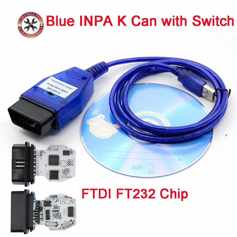 Для BMW INPA K DCAN USB интерфейс с переключателем line OBD OBD2 Диагностический кабель + FTDI для