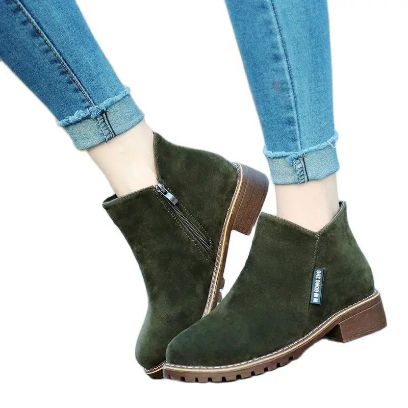 

Новое поступление 2021 осень/зима модные простые женские ботильоны с боковой молнией удобные женские короткие ботинки на квадратном каблуке