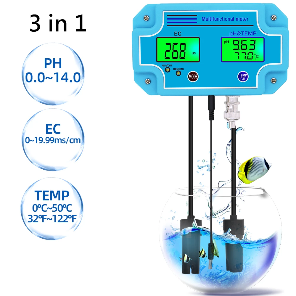 

Цифровой рН EC Температура метр тестер 3 в 1 PH-2981 высокой точности измерительного оборудования инструмент для аквариумной воды метр 30% OFF