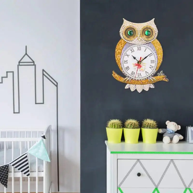 DIY Сова настенные часы особой формы алмазная живопись робот Raptor красота личности