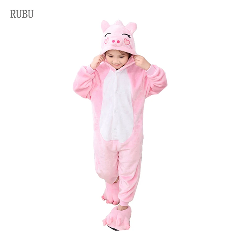 Pink pig Детские пижамы с единорогом кугуруми; комбинезон для малышей с героями мультфильмов; комбинезон-лиса; Пижама с пандой для костюмированной вечеринки для девочек и мальчиков - Цвет: Pink pig