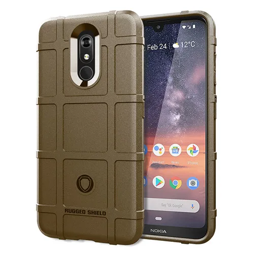 Коричневый Для Nokia 3,2 4,2X71 8,1 7,1 1 3,1 C Plus X3 X7 9 PureView 2,2 6,2 Чехол Броня прочный силиконовый Щит чехол противоударный чехол - Цвет: Коричневый