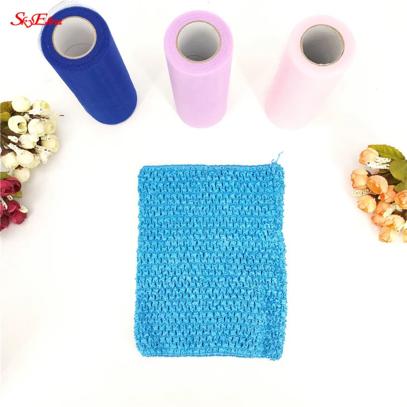 blue 1 шт. 15*15 см/23*20 см Ткань для юбки-пачки Крючком эластичная ткань топы грудь обертывание DIY швейная одежда трикотажная ткань эластичное бандо 5zSH - Цвет: blue