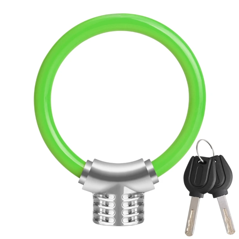 

Mini Bicycle Lock MTB Road Bike Anti Theft Lock Portable Wheel Lock 12mm Steel Cable Ring Shape Lock with 2 Keys