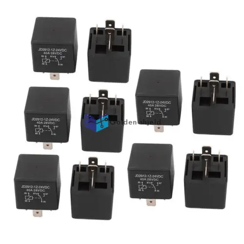 

10 шт. JD2912 5 контактов SPDT автомобиля безопасности Мощность реле DC 24V Катушка 40A