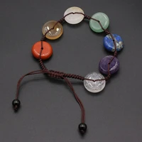 natural agates stone bracelet seven chakras natural stone bracelet adjustable for women jewerly accessories gift 16x16mm
