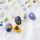 Милые 3D наклейки для ногтей, цветочный рисунок, любовь, сердце, переводные наклейки, слайдер, сделай сам, украшения для ногтей