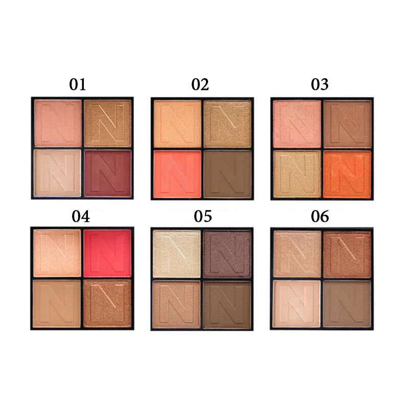 4 цвета тени для век матовые бесконечное очарование красота мерцание Сияющие