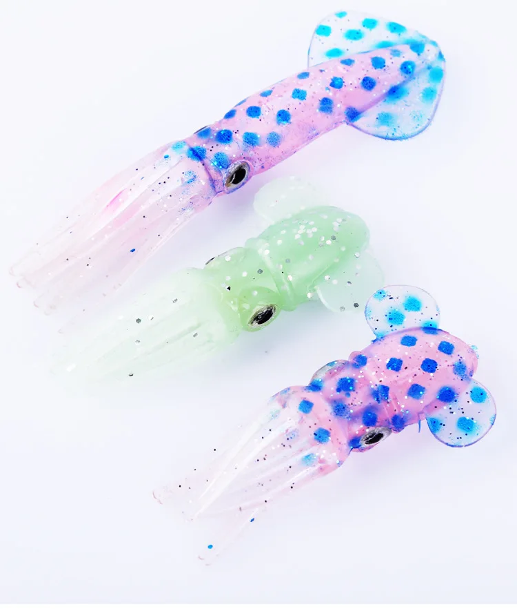 

10 шт. приманка для ловли рыбы, силиконовые; Высотка каблука 10 см/7 см мягкие Fluke Рыбалка соленой осьминог Кальмар юбка световой приманки светя...