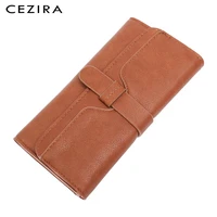 cezira women long wallet classic female clutch money purse credit card holders cellphone pocket faux leather functional coin bag