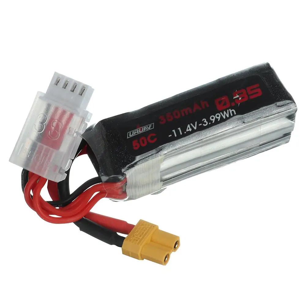 

URUAV 11.4V 350mAh 50C 3S HV Rechargeable LiPo Battery for RC Drone Quadcopter XT30 Plug Replacement Accessories Spare Parts