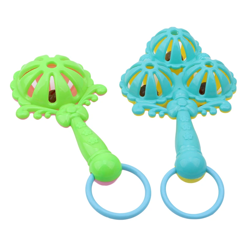 

0-12M Cute Baby Early Educational Hand Rattle Music Sound Appease Toys Intelligence Grasping Gums Hand Bell