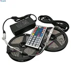 Светодиодная лента RGB 5050, 5 м, 10 м, гибкая лента IP20IP65, Водонепроницаемая ИК-пульт дистанционного управления, адаптер питания постоянного тока 12 В