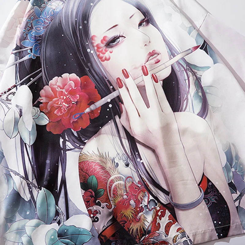 Пиджак-кимоно в японском стиле Харадзюку 2019 укиё-э уличная одежда хип-хоп для