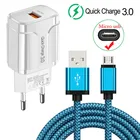 Зарядный кабель Micro USB, длина 2 м, для Huawei Y5p, Y6p, Y7, Y9, P Smart 3,0, Honor 10i, 9s, 9a, 9 lite, 8X, 7C, 7A