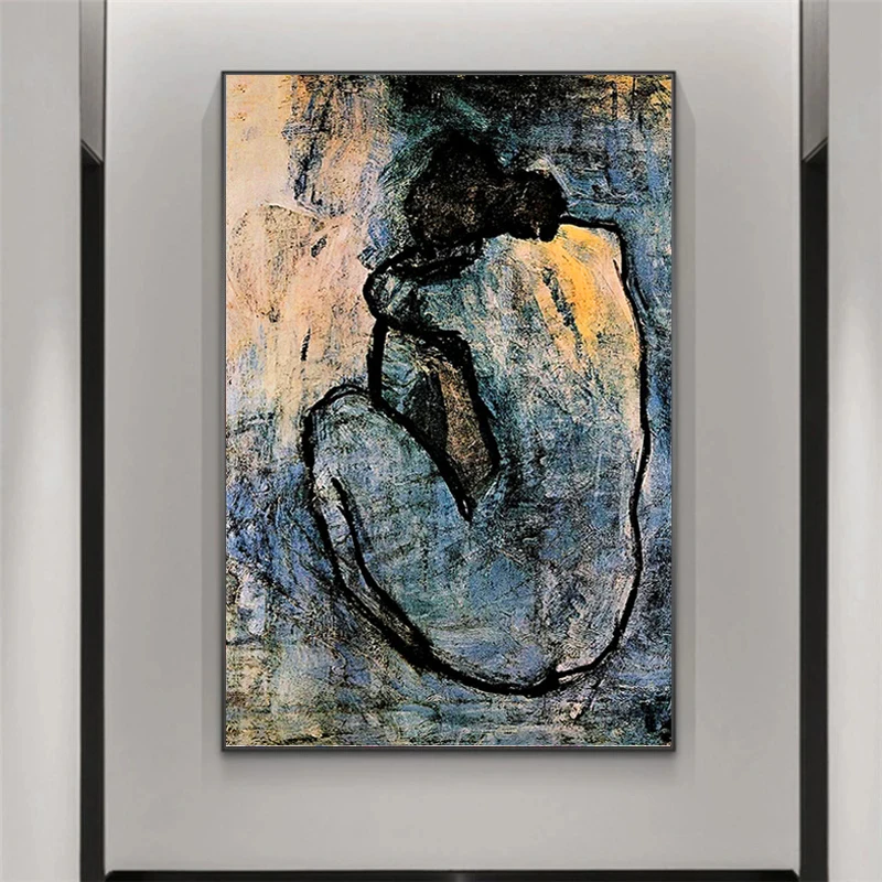 

Famous Painting Blue Nude By Pablo Picasso Canvas Painting Poster and Prints Wall Art Pictures Cuadros for Living Room Decor