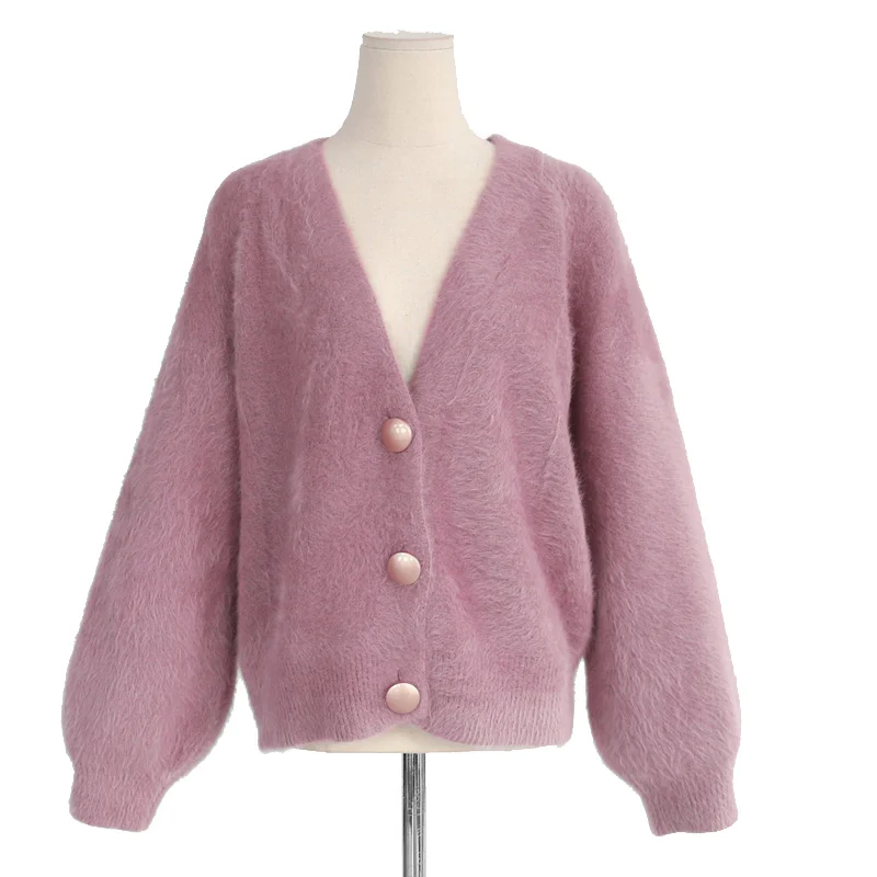 Single Breasted Mohair Knitwear Sweater Jumpers Women New 2019 Autumn Winter Cardigans Harajuku Knit jacket Outwear Top |