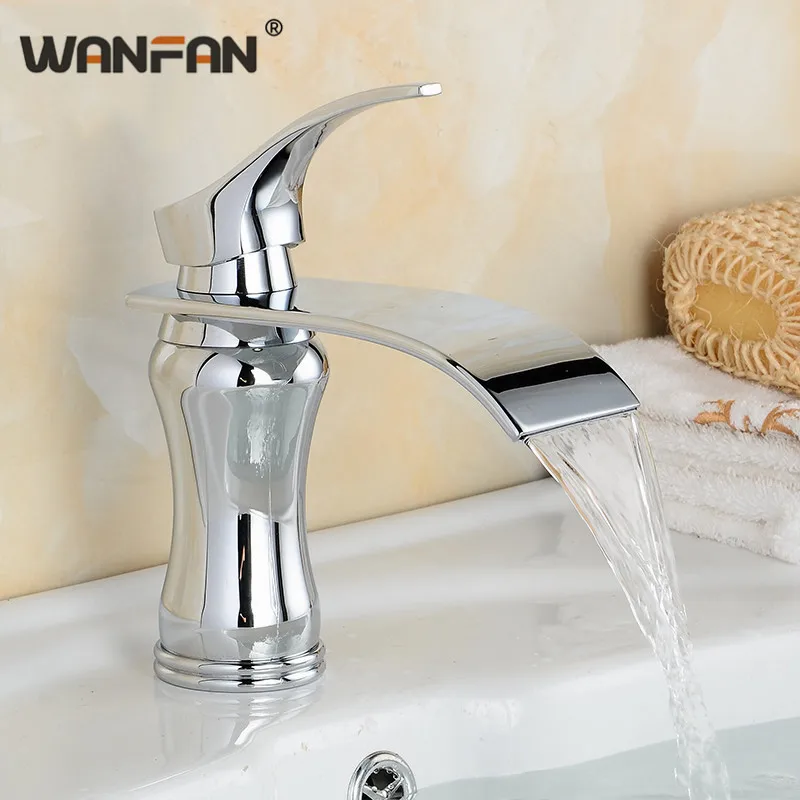 Смесители для раковины ручка из черной латуни с одним рычагом водопад смесители