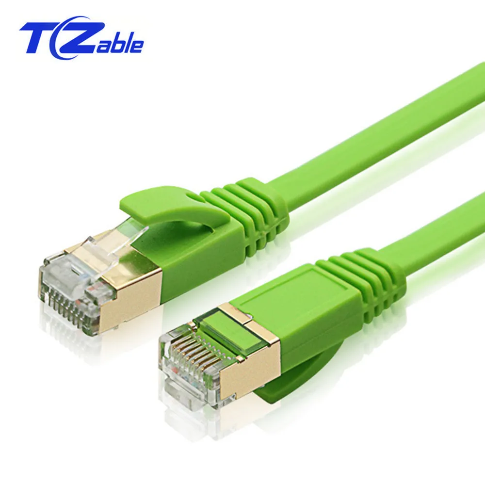 Ethernet кабель RJ45 Cat7 зеленый плоский сетевой UTP удлинитель кабеля для ноутбука