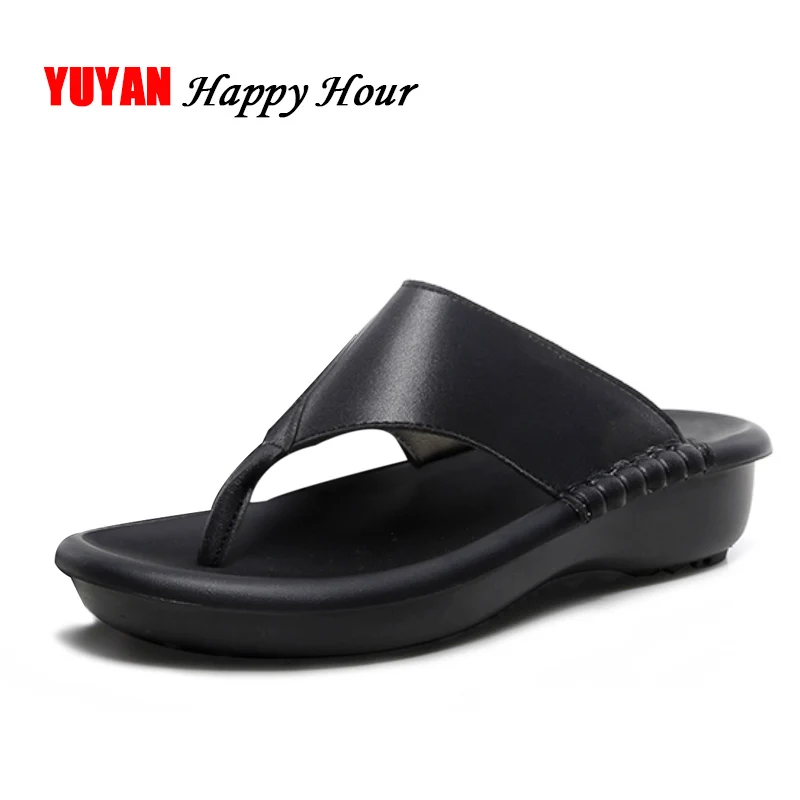 Шлепанцы женские из натуральной воловьей кожи пляжные тапочки Брендовая обувь