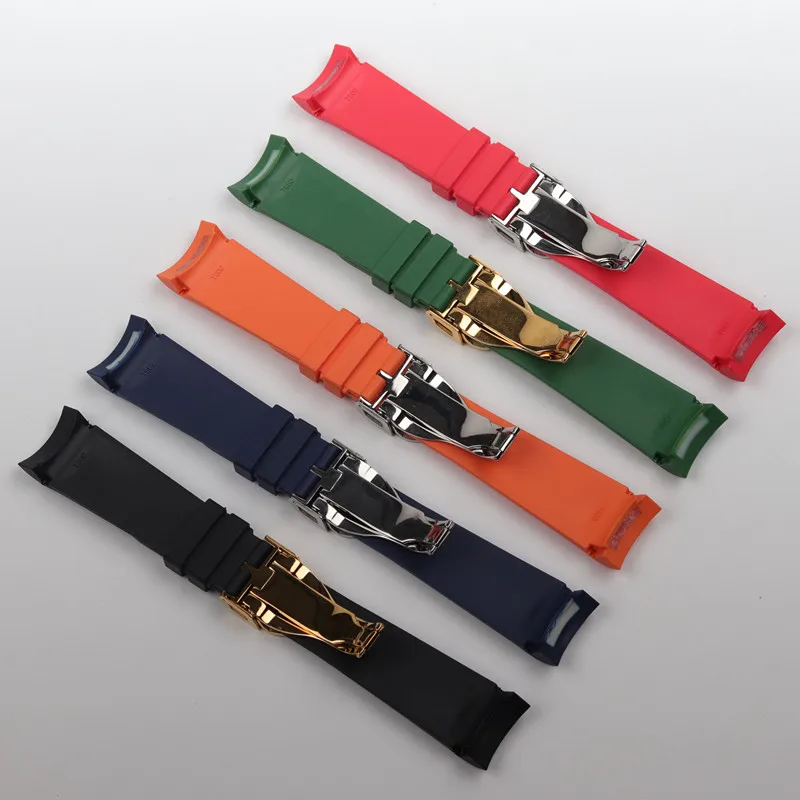 Ремешок силиконовый для наручных часов 22 мм мягкий резиновый браслет с