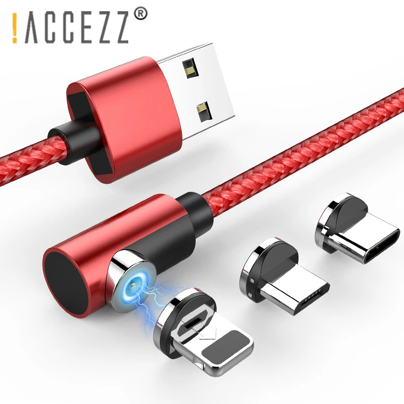 ! ACCEZZ 3 в 1 Магнитный USB Кабель зарядного устройства для iPhone X 7 8 плюс Xiaomi Huawei Samsung