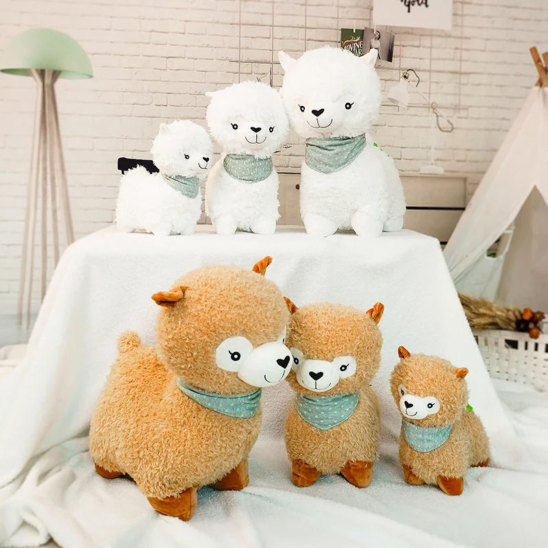 

Hot 30/40/50CM Cute Scarf Alpaca Plush Toys Soft Plush Fluffy Alpacasso Alpaca Dolls Stuffed Animal Toy Children Birthday Gift