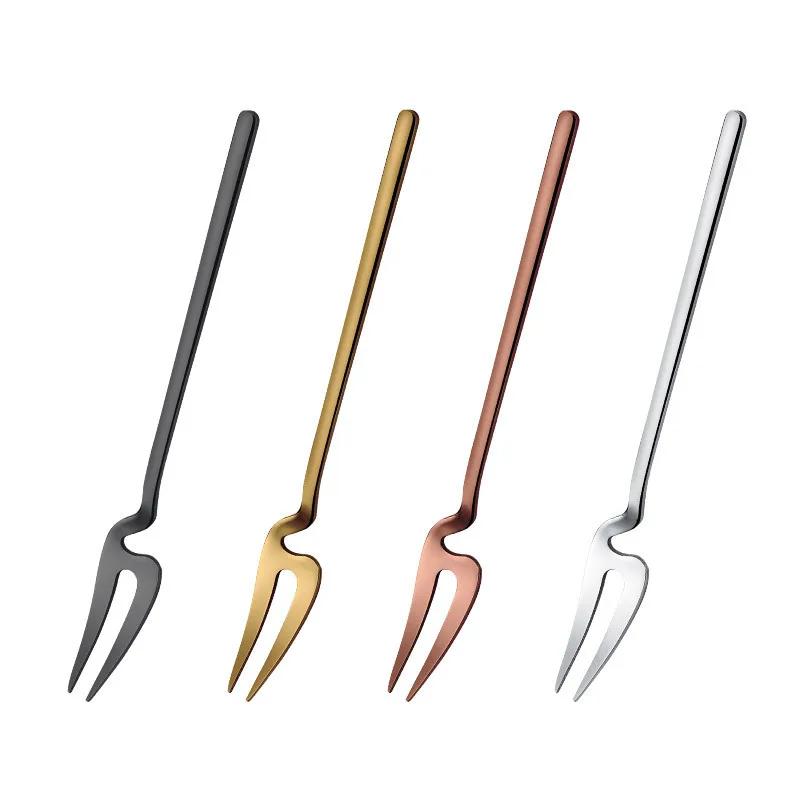 Ложка вилка из нержавеющей стали с длинной ручкой 4 цвета 14 5 см|Столовые сервизы| |