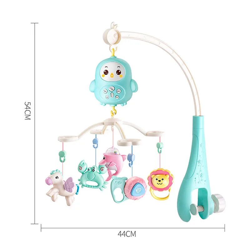 Детская кровать колокол освещенные вращающийся музыкальная шкатулка мультфильм кулон в форме животного