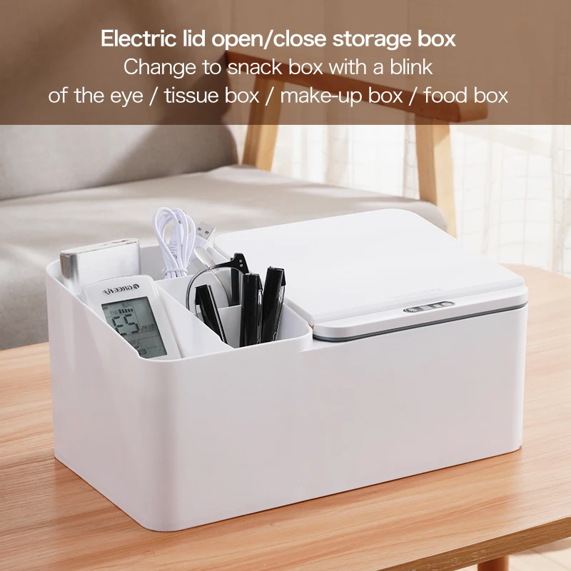 

Office snack box intelligent induction electric desktop storage box rack jewelry finishing skin care tissue box storage box