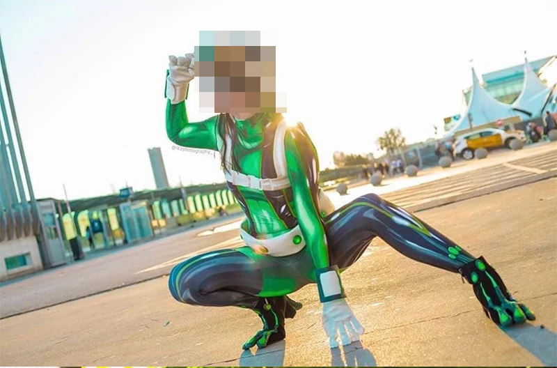 Аниме My hero academia Asui Tsuyu костюмы для косплея боку негеройская академия комбинезон