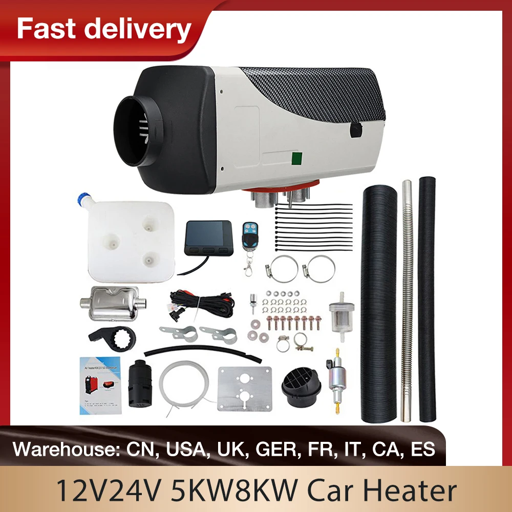 

Car Heater 5KW 8KW 24V 12V Parking Heater Car Air Diesels Heater Auto Heater LCD Monitor Heater For RV Motorhome Trailer Trucks