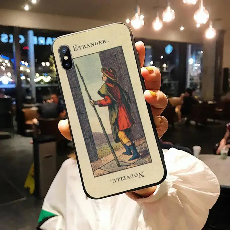 

Tarot Egyptien de Dusserre Retro Art Phone Case for iPhone 11 12 pro XS MAX 8 7 6 6S Plus X 5S SE 2020 XR