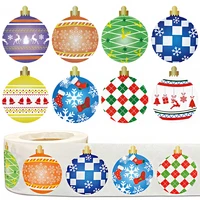 500pcs round christmas stickers cute balloon pattern holiday decorative stickers gift box wrapping label childrens toy stickers