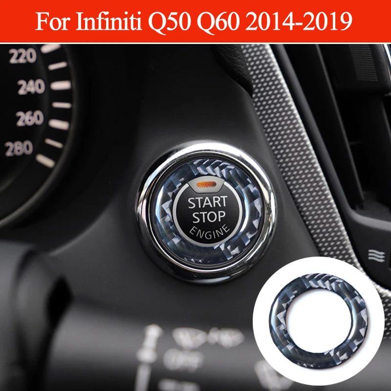 1 шт. декоративное кольцо из углеродного волокна для Infiniti Q50 Q60 2014 2019|Наклейки на