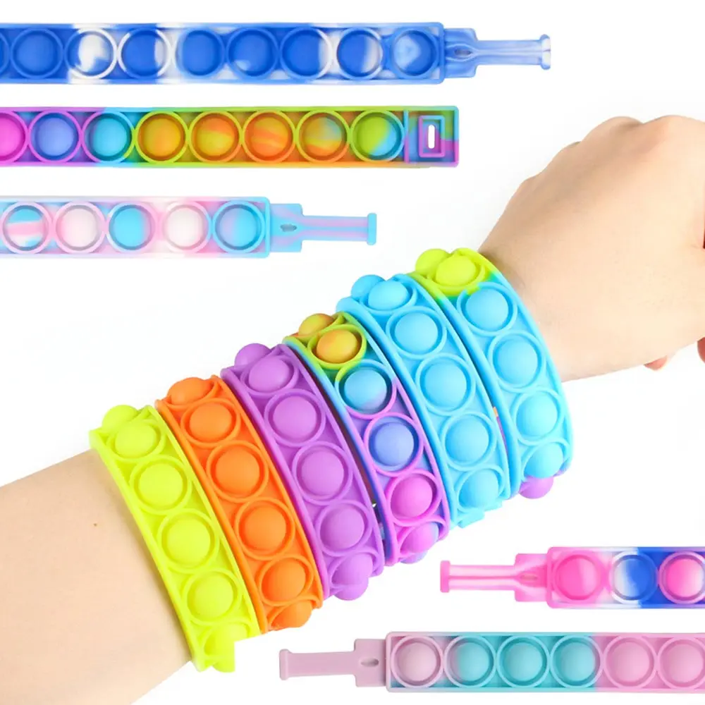 Juguetes para ni&ntilde;os y adultos, pulsera de silicona antiestr&eacute;s, juguetes sensoriales para aliviar el estr&eacute;s-3