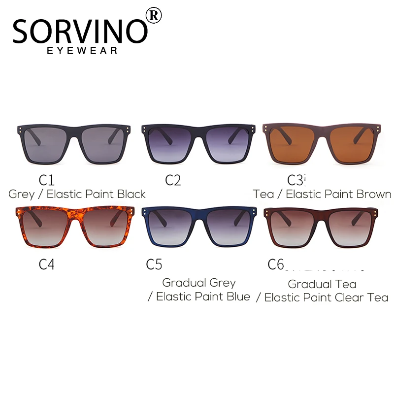 Мужские солнцезащитные очки с поляризацией SORVINO черные винтажные большие