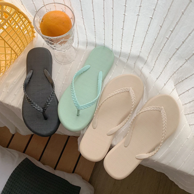 Домашние тапочки Женские шлепанцы для душа плетеные путешествий Повседневные с