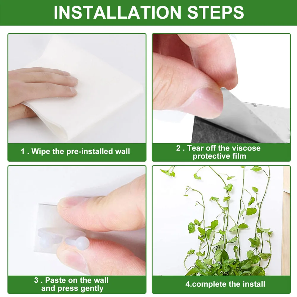 

270pcs/set Space Saving Home Hook Supports Wall Vines Fixing Clips Self Sticky Easy Install Plant Climbing Plastic Fixture