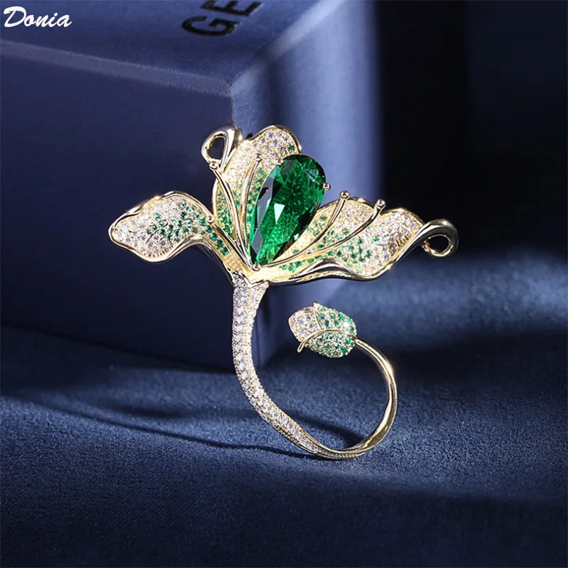 

Donia Jewelry Fashion colorful AAA zircon corsage luxury ladies dress accessories elegant tulip brooch flower jewelry accessorie
