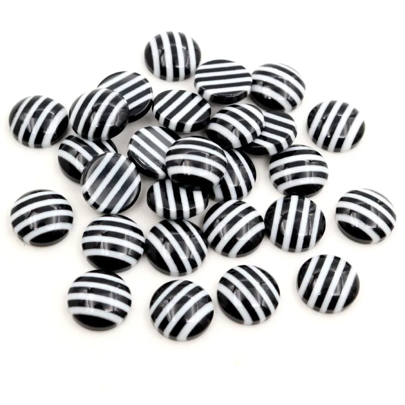 Новинка! 40 шт./лот 12 мм смешанные цвета плоская задняя Смола классические полосы