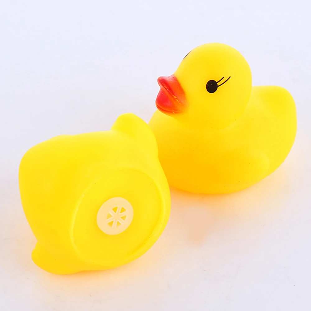 

60-120pcs Baby Bath Ducks Shower Water Toys Swimming Pool Float Squeaky Sound Rubber Ducks Toys for Childre Gifts