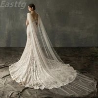 white ivory wedding accessories rhinestone appliques bridal shoulder veil cathedral tulle long cape cloak shawl cape veil